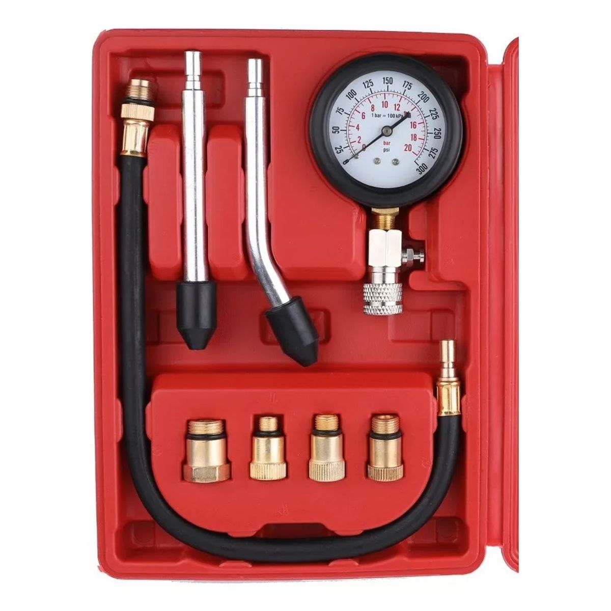 GENERICO - Kit Medidor De Compresión Motor Auto Moto Cilindro 300psi