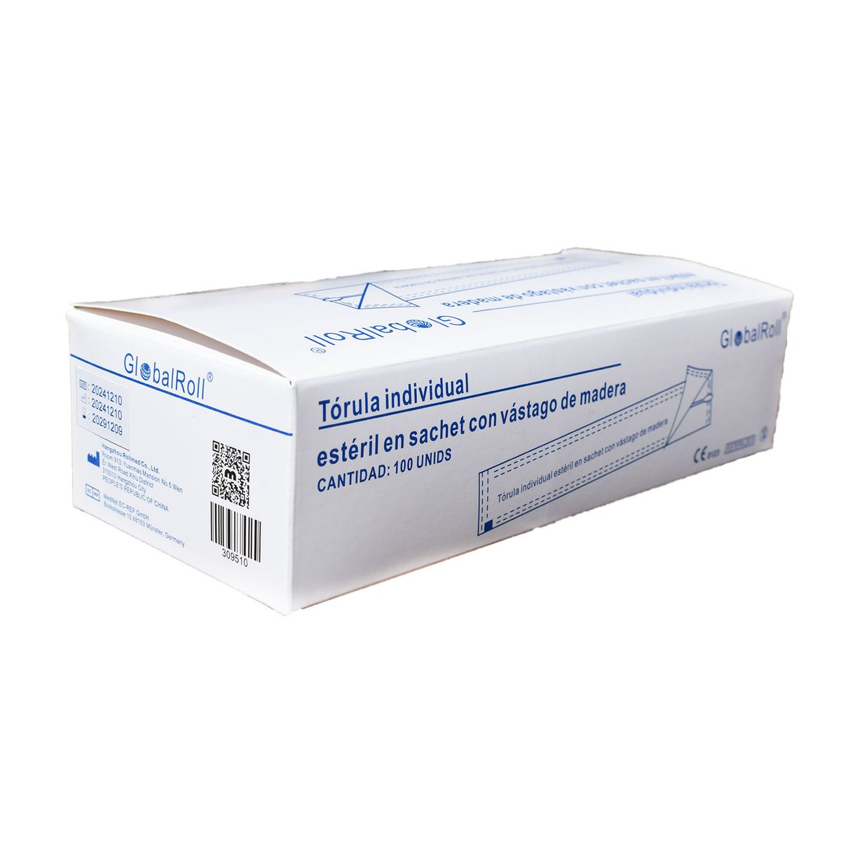 GENERICO - Tórulas de algodón vástago de madera estéril 100 unidades