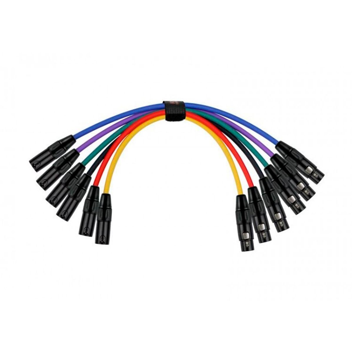 KIRLIN - Pack 6 Cables de Micrófono Patch XLR-XLR 0,5 Metros Kirlin MP6470PB