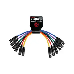 KIRLIN - Pack 6 Cables de Micrófono Patch XLR-XLR 1 Metro MP6470PB