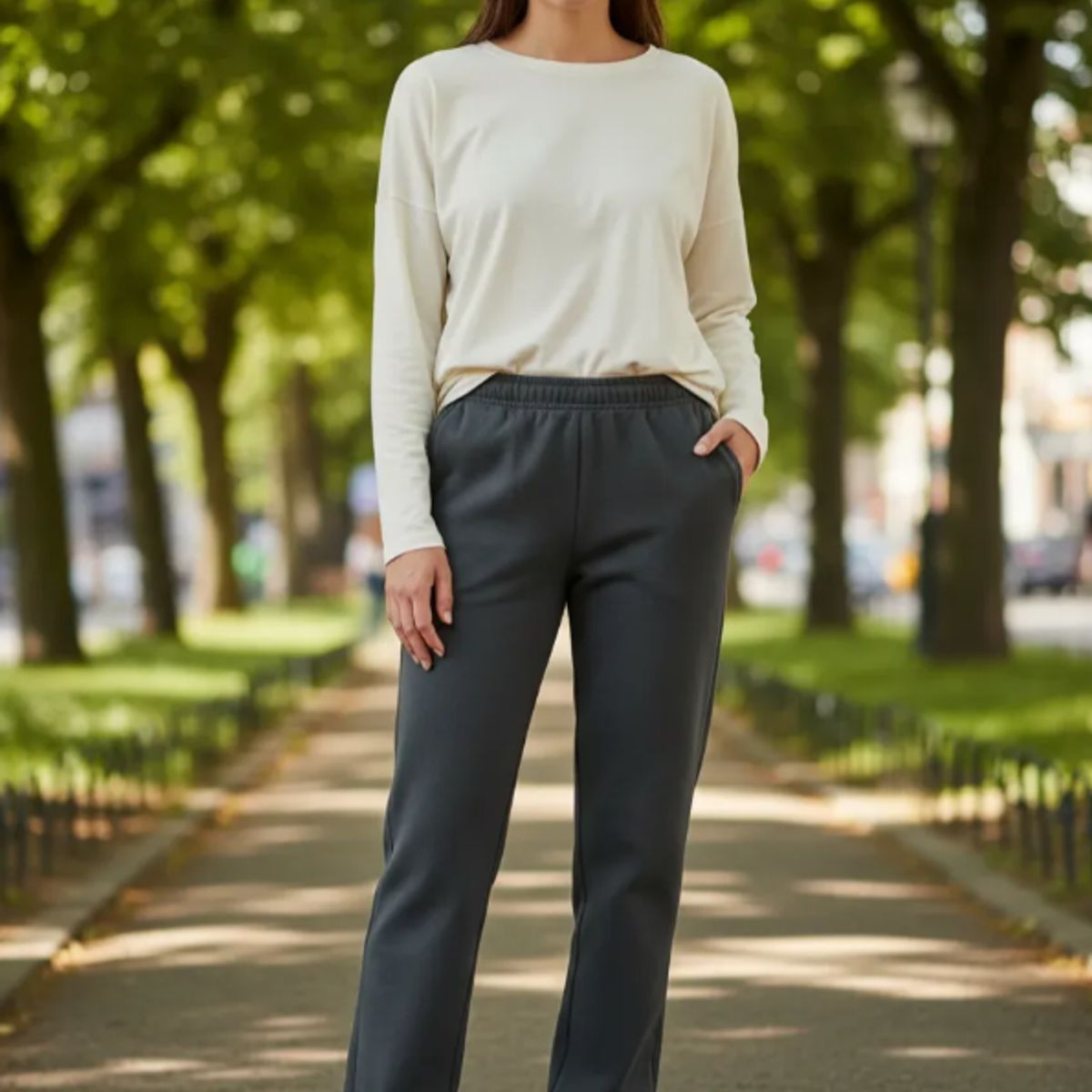 AGW - Pack 2 Pantalones Buzo Recto 100% Algodón Mujer