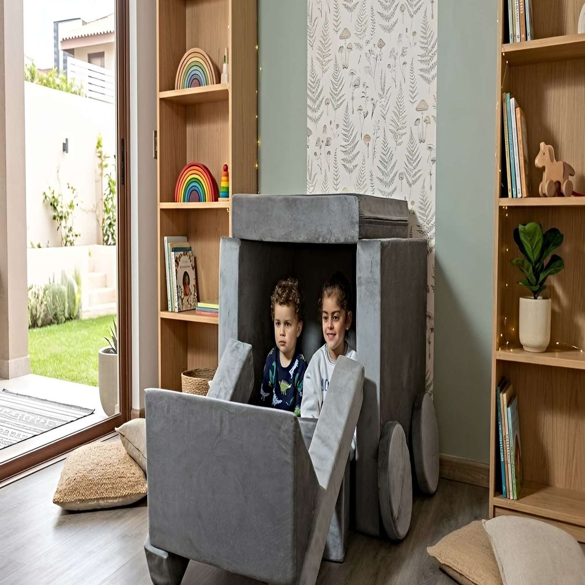 GENERICO - Sofá Infantil Modular de 12 Piezas - Fomentando la Independencia a través del Juego gris