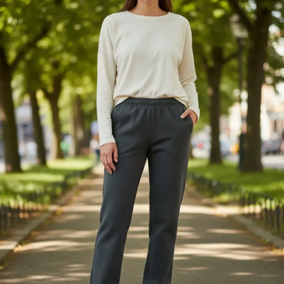 AGW - Pack 2 Pantalones Buzo Recto 100% Algodón Mujer