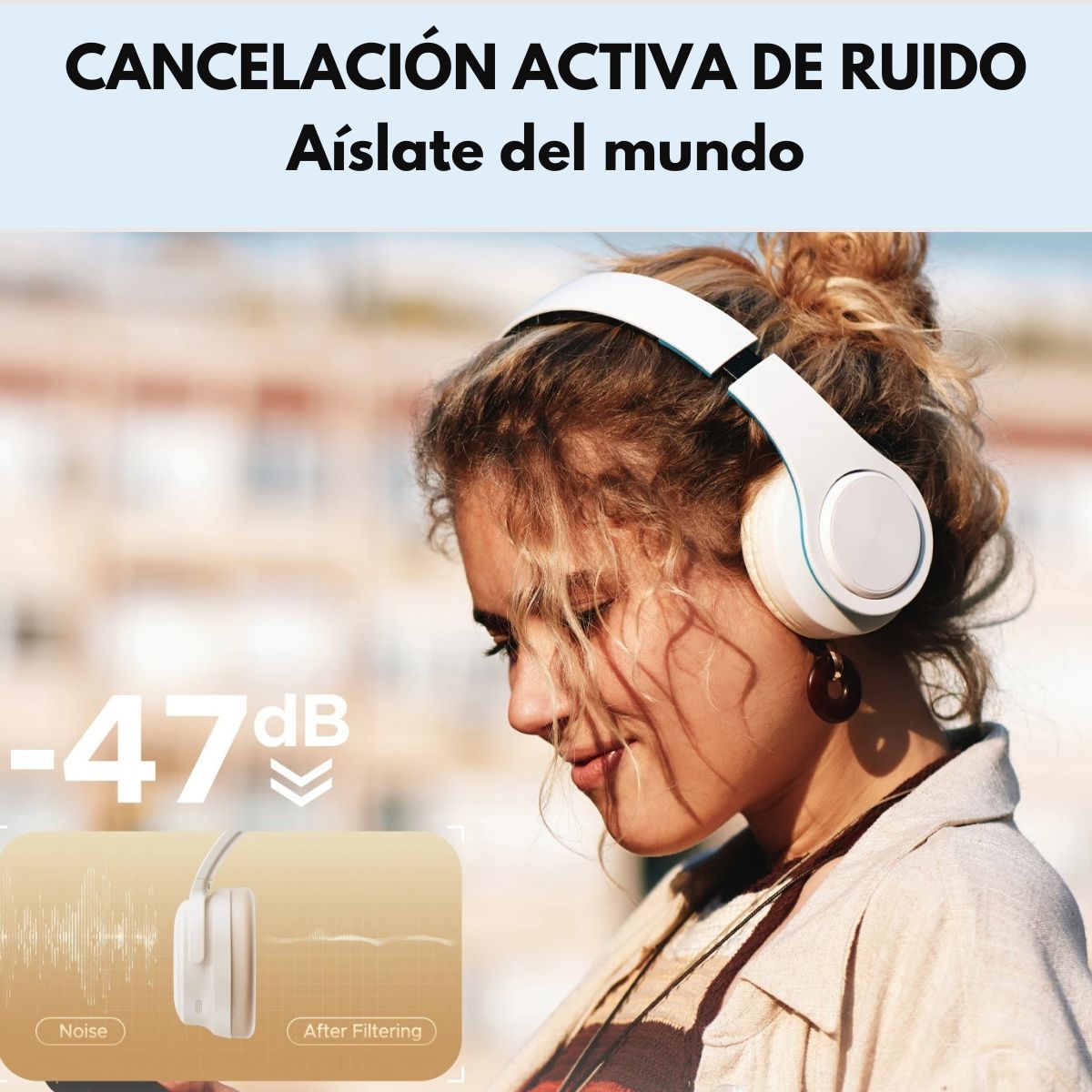 SOUNDPEATS - Audífonos Bluetooth 151Hrs ANC HiRes SoundPEATS Space Pro