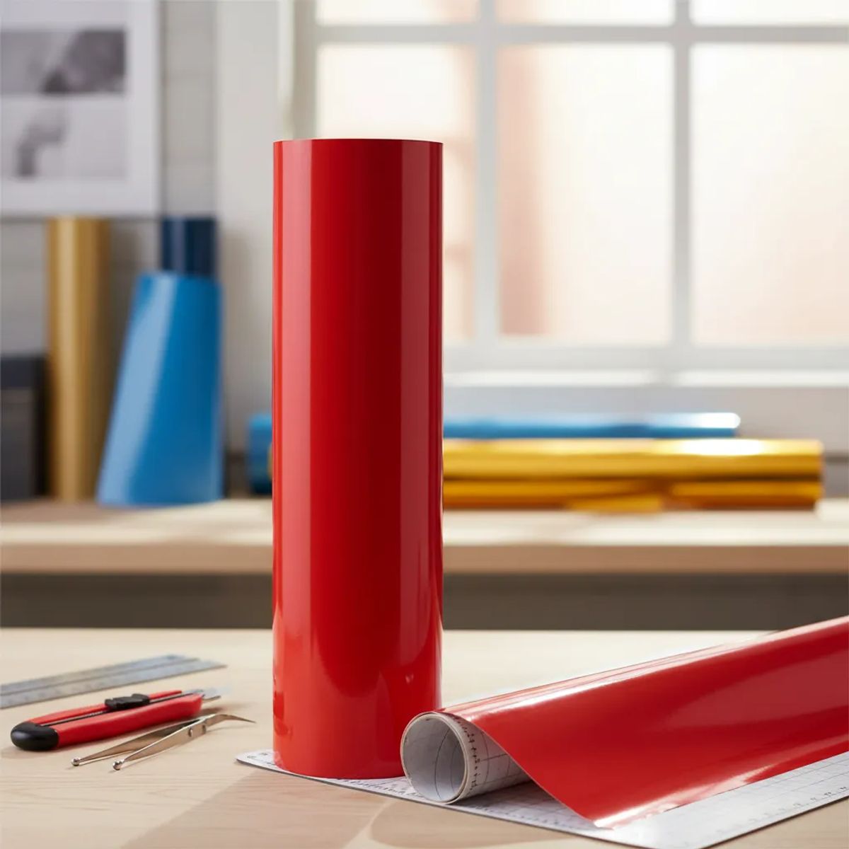 NEON - Vinilos Adhesivos De Corte Rojo Amapola 61 Cms X 5 Mts