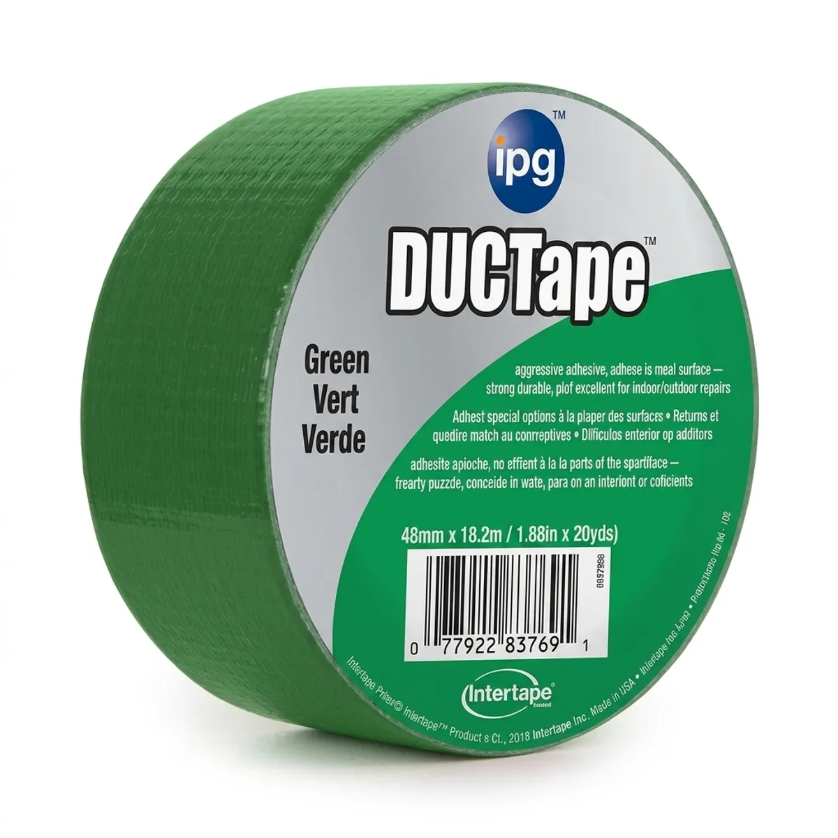 INTERTAPE - Cinta Gaffer Intertape Profesional 55m - Verde Alta Visibilidad