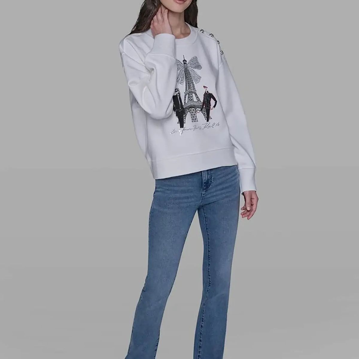 KARL LAGERFELD - Polerón con gráfico de la torre Eiffel con lazo