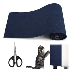 METALFER - Protector De Sofá Adhesivo Rascador Gatos Antiestrés 60x200 Azul Oscuro