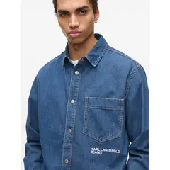 KARL LAGERFELD - Camisa denim regular fit con logo