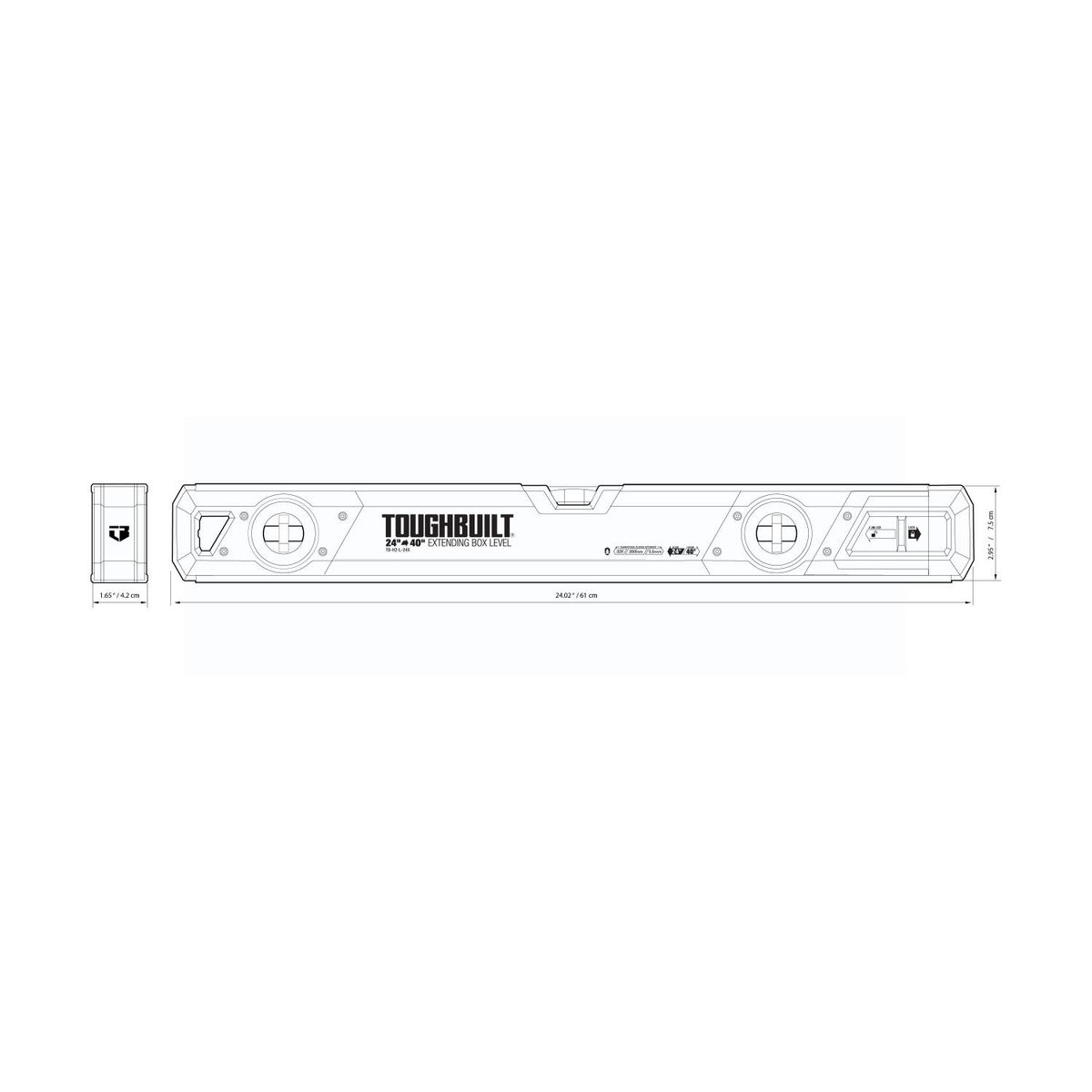 TOUGHBUILT - NIVEL EXTENSIBLE DE 24 A 40 TOUGHBUILT TB-H2-L-24X