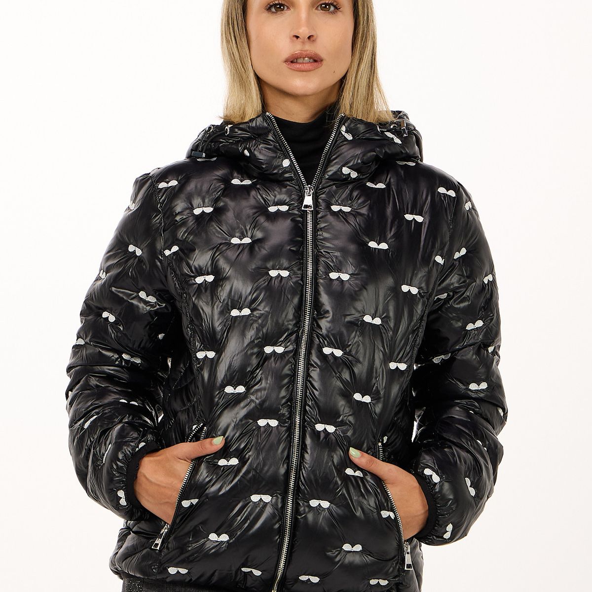 KARL LAGERFELD - Parka con bordado integral de gafas