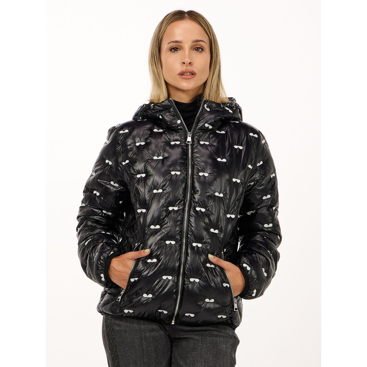 KARL LAGERFELD - Parka con bordado integral de gafas