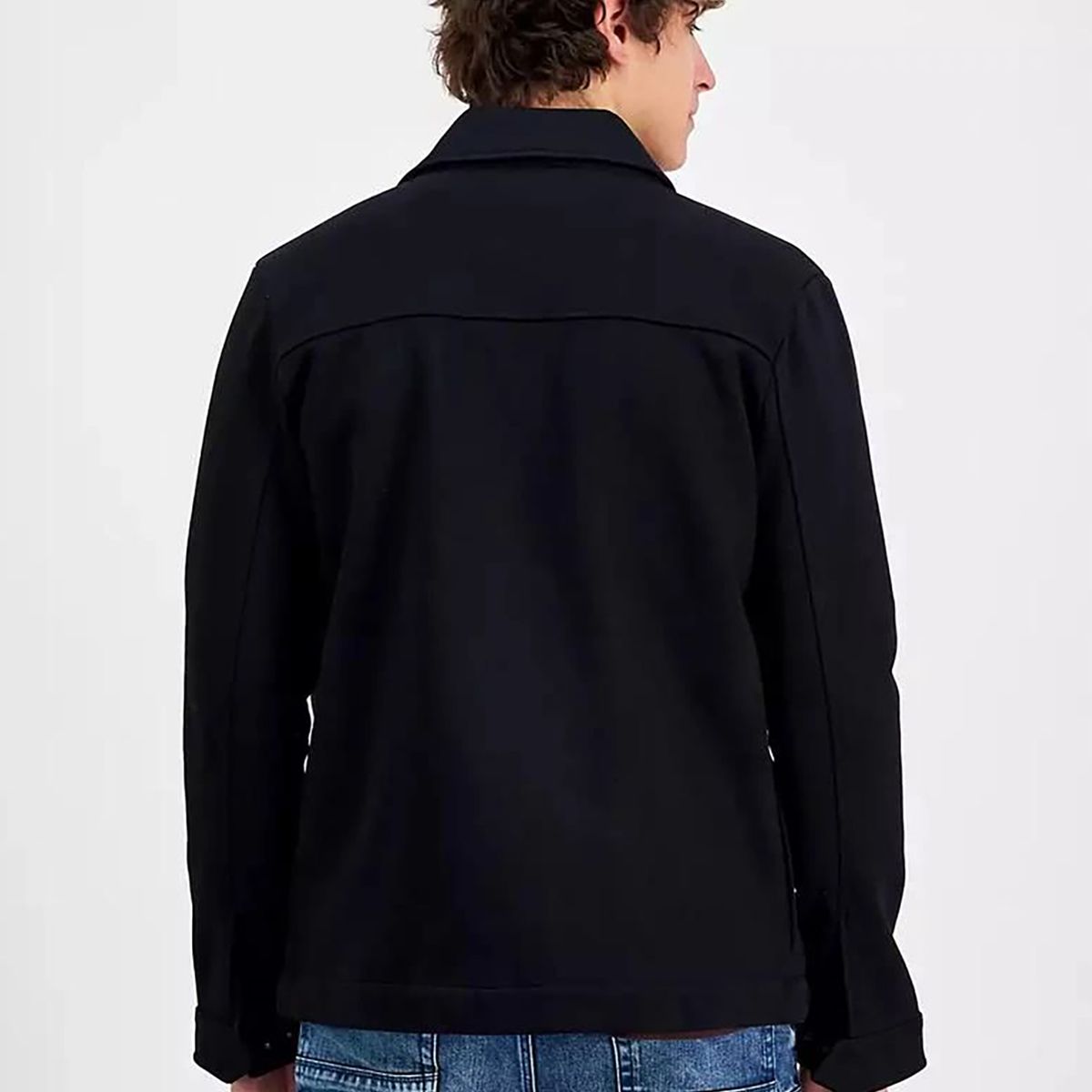 KARL LAGERFELD - Chaqueta tipo sobrecamisa en sarga con cremallera oculta