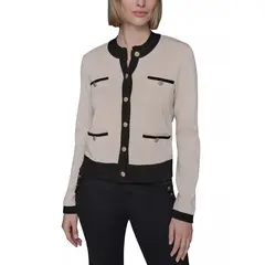 KARL LAGERFELD - Cárdigan con botones y bolsillos decorativos