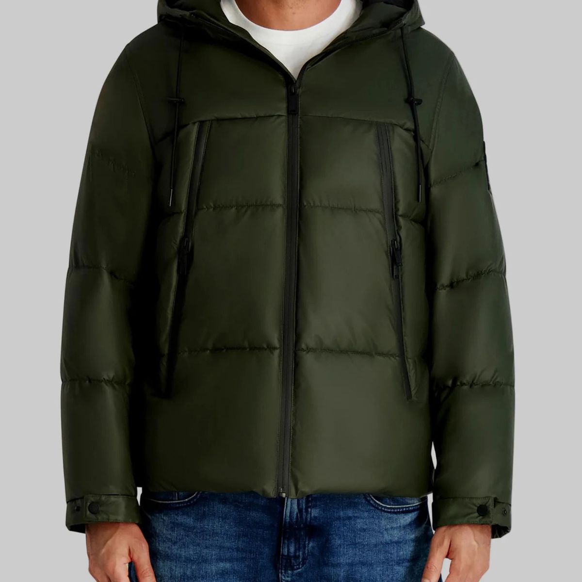 KARL LAGERFELD - Chaqueta puffer con gorro y bolsillos grandes