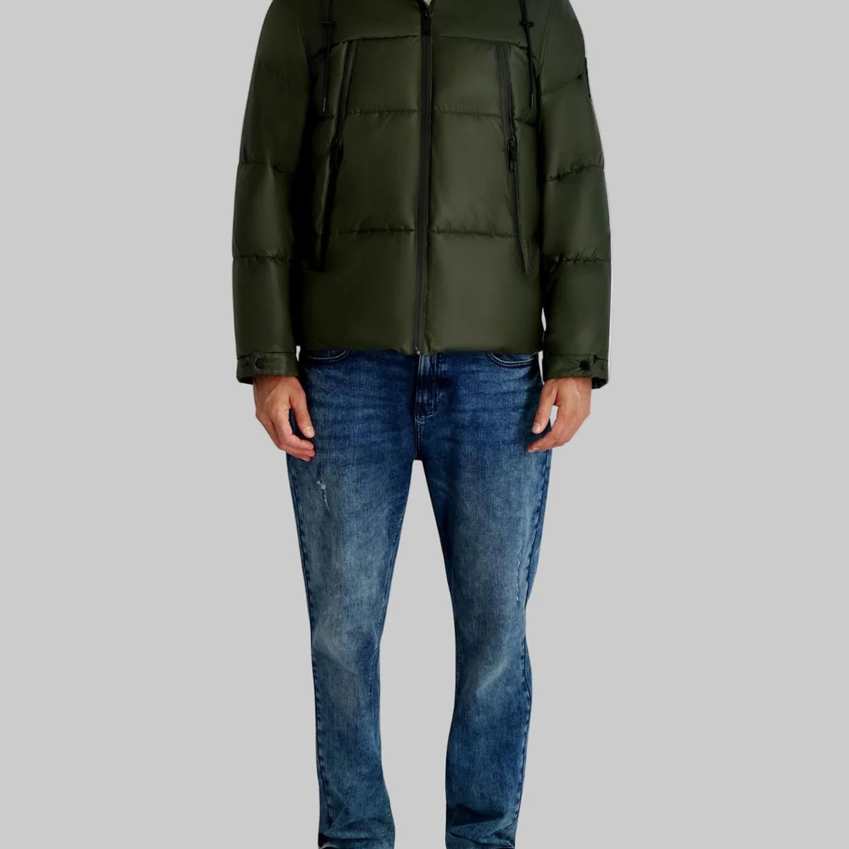 KARL LAGERFELD - Chaqueta puffer con gorro y bolsillos grandes