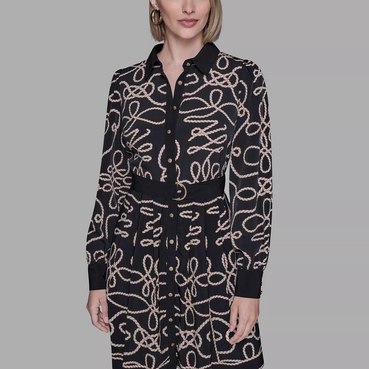 KARL LAGERFELD - Vestido estampado con bajo plisado