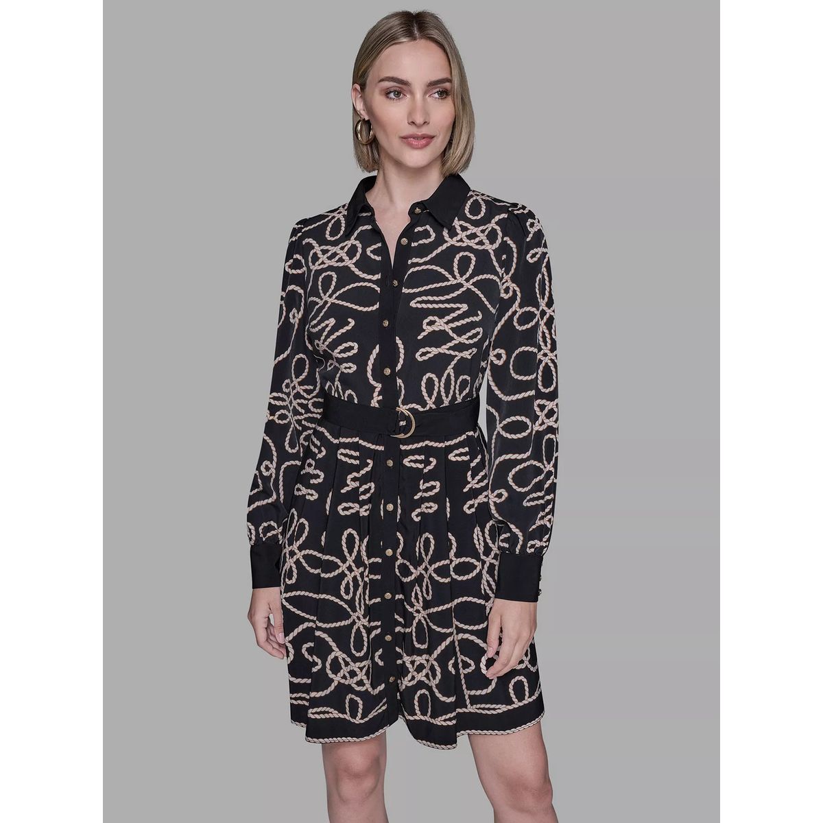 KARL LAGERFELD - Vestido estampado con bajo plisado