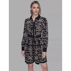 KARL LAGERFELD - Vestido estampado con bajo plisado