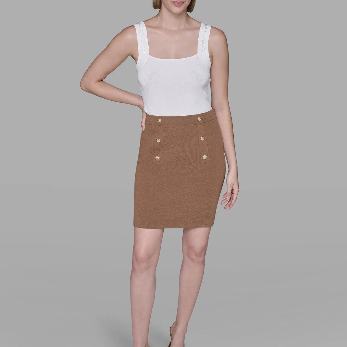 KARL LAGERFELD - Falda con detalles de botones frontales