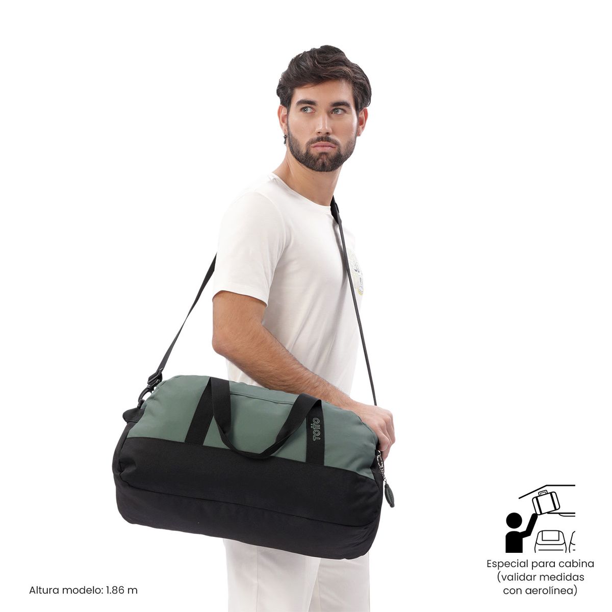 TOTTO - Bolso de viaje Active Mediana Color Verde
