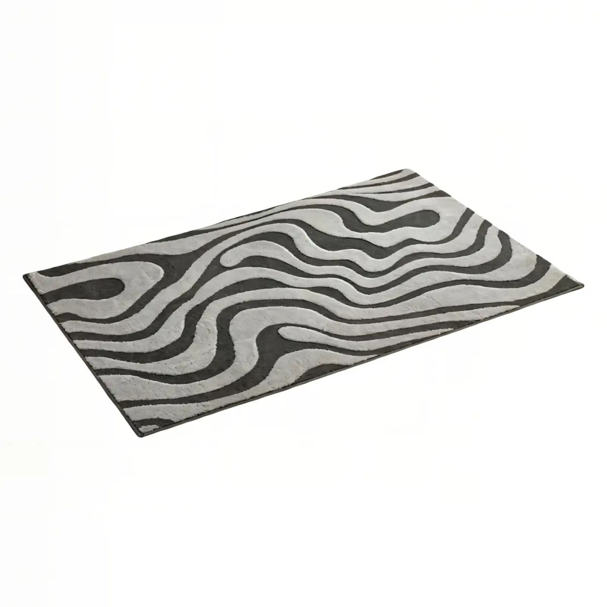 GENERICO - ALFOMBRA CON DISEÑO DE CEBRA 80CMX120CM BICOLOR