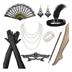 GENERICO - Set disfraz fiesta de gatsby 9unds para mujer