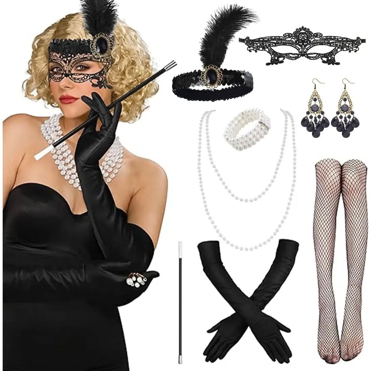 GENERICO - Set disfraz fiesta de gatsby 9unds para mujer
