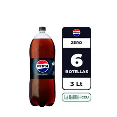 PEPSI - 6x Bebida Zero Botella 3L