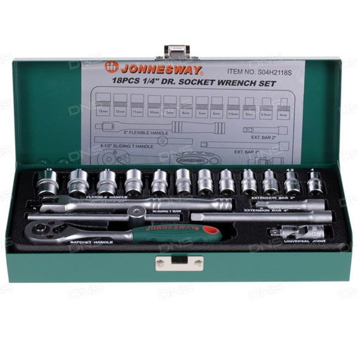 JONNESWAY - JGO DADOS 1/4 18 PZS S04H2118S JONNESWAY