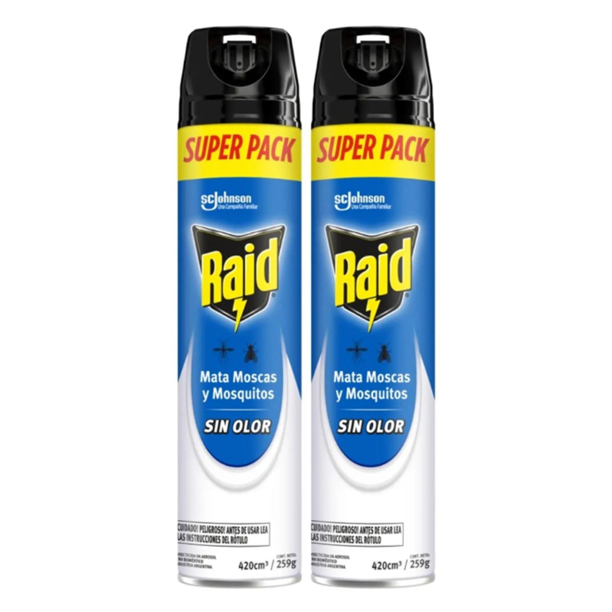 RAID - Pack Insecticida Mata Moscas y Mosquitos Raid 420 ml
