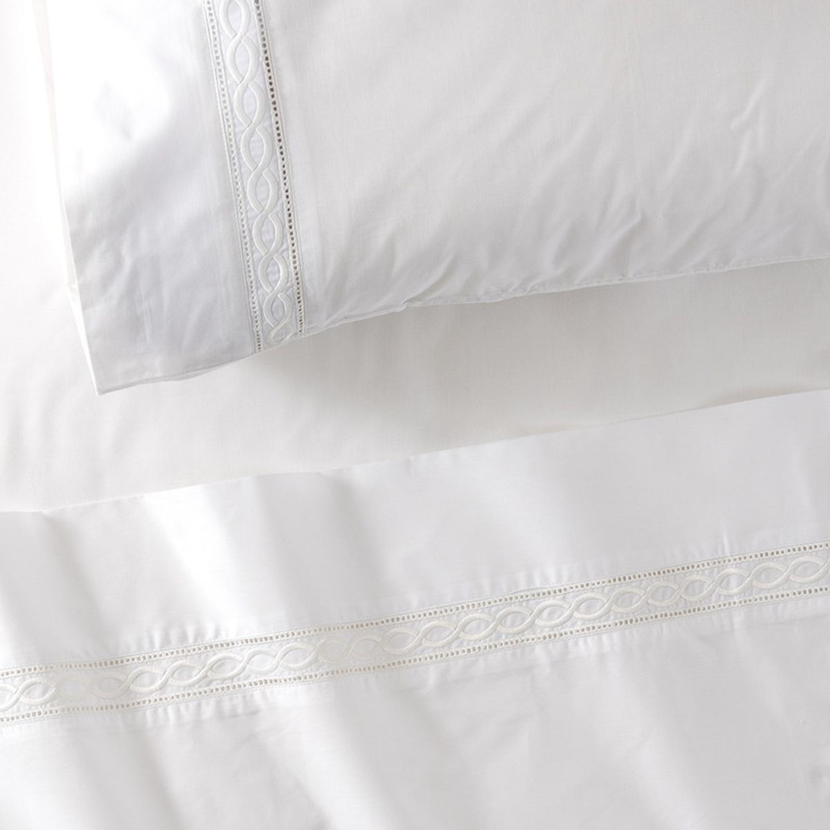 FABRICS - Sabana 200H Bord Cadena 1.5 Pl Bco