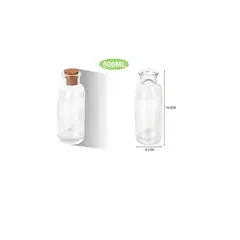 GENERICO - Botella Vidrio Tapa Corcho 500ml Frasco Grande Multiusos 500ml
