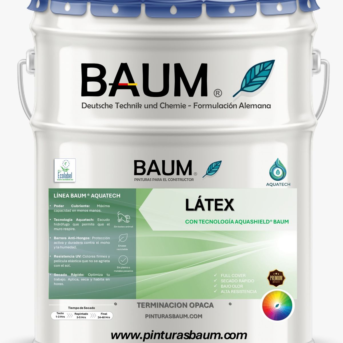 BAUM - Látex Blanco  BAUM® Aquatech - Mate Absoluto e Impermeable