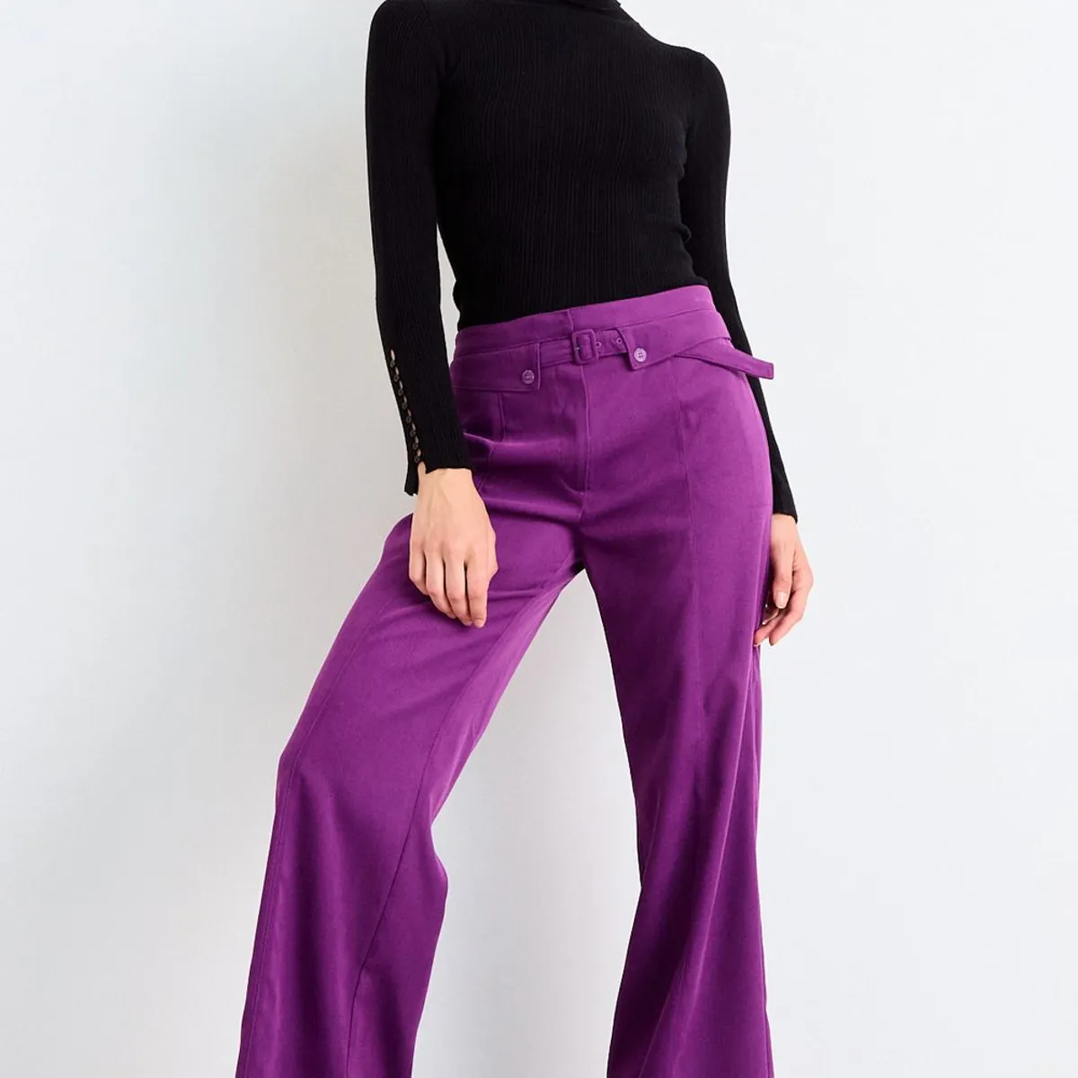 IO - Pantalon Liso Mujer Morado Io