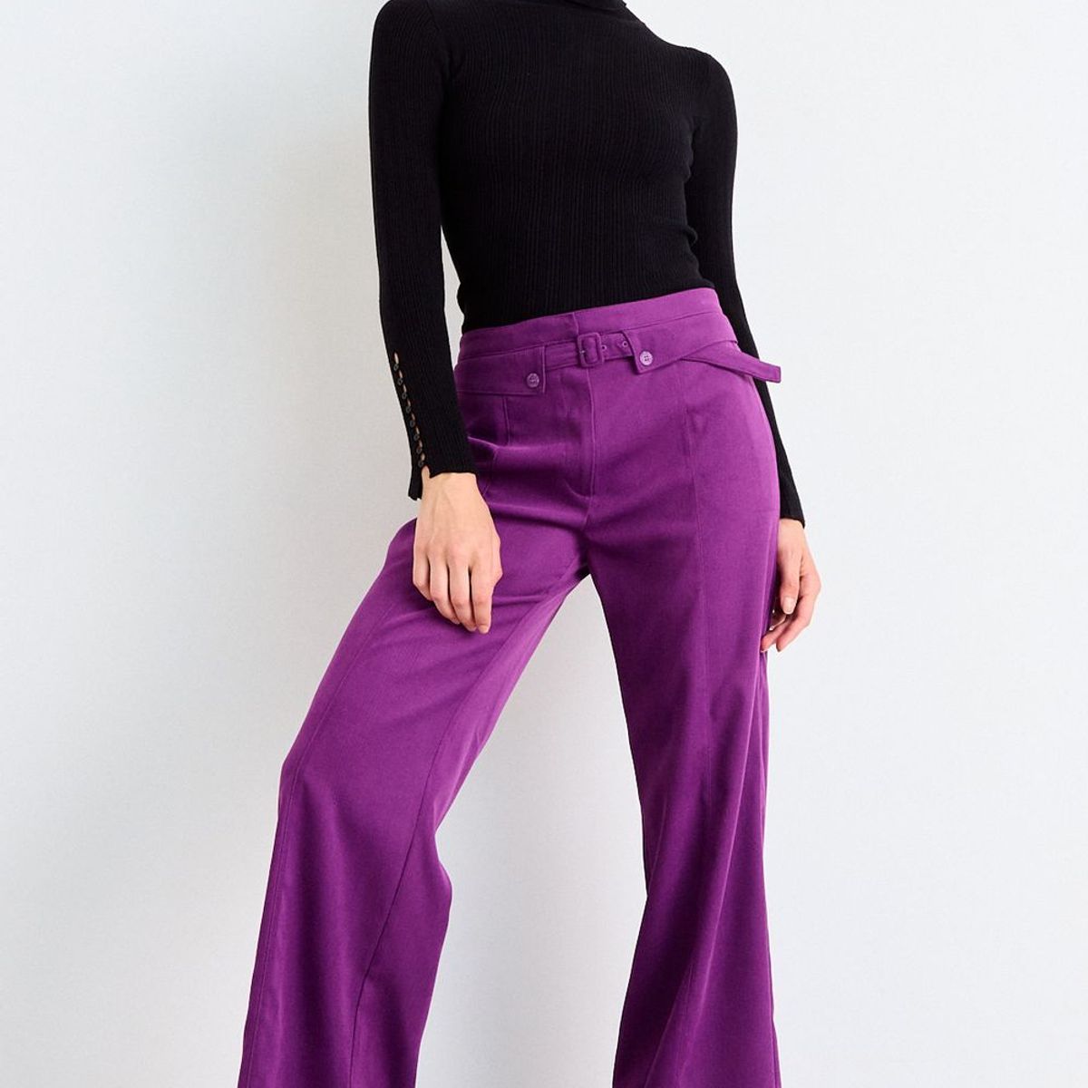 IO - Pantalon Liso Mujer Morado Io