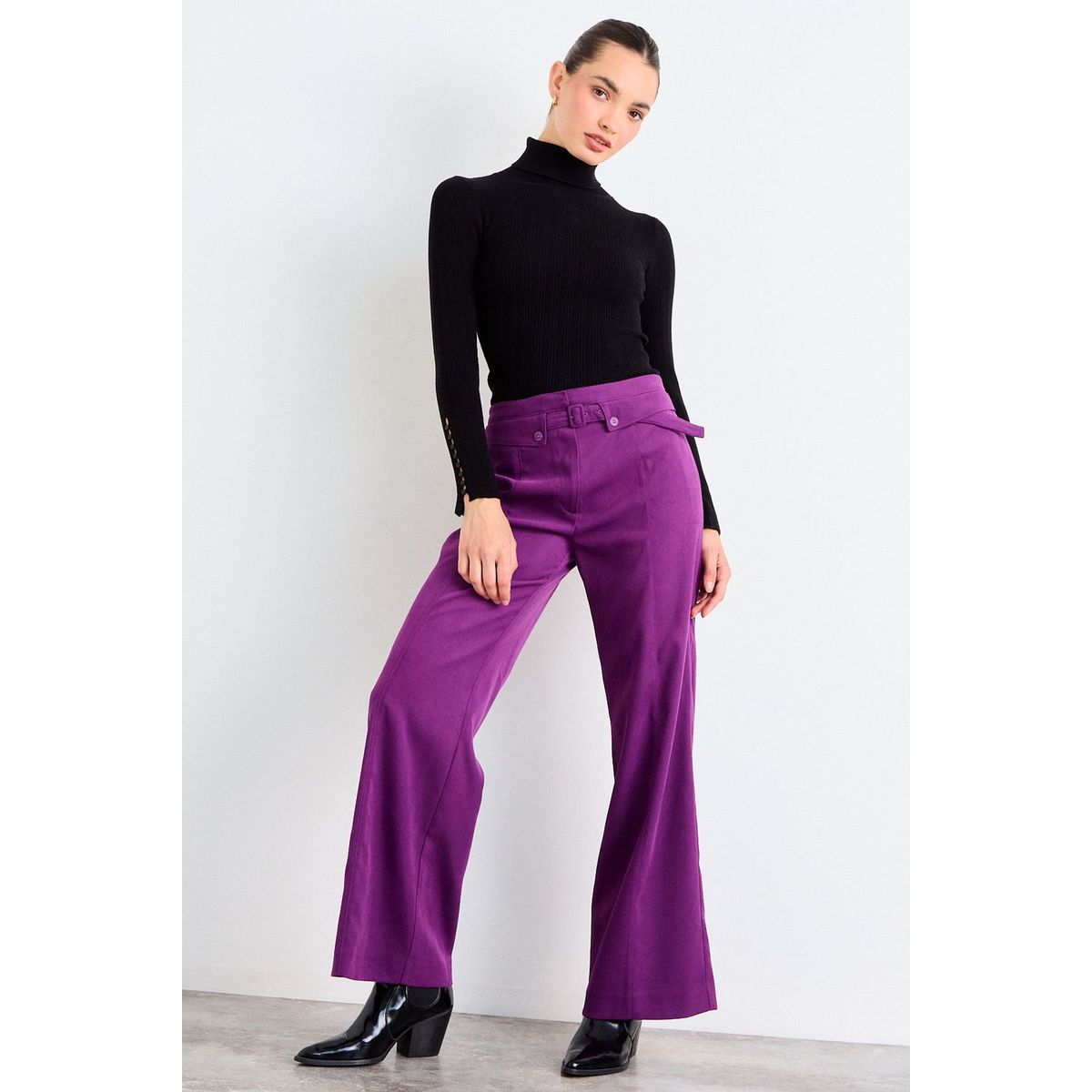 IO - Pantalon Liso Mujer Morado Io