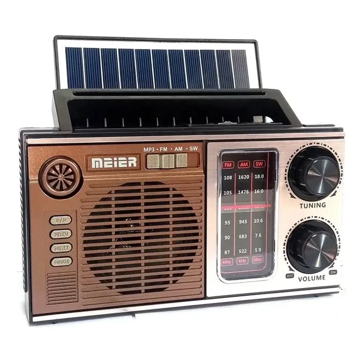 GENERICO - Radio portable solar IRM 12671 3.7V/18650 1200 mAh li-ion 5V/1V Out+Luz led