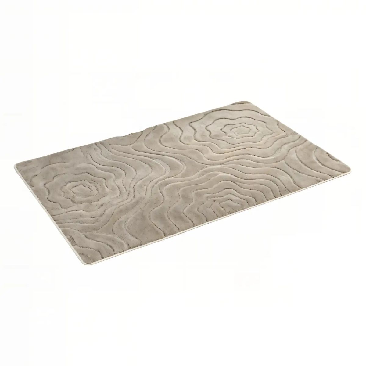 GENERICO - ALFOMBRA DECORATIVA PARA INTERIORES DE ONDAS 80CMX120CM COLOR BEIGE