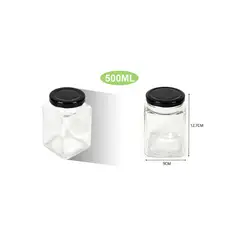 GENERICO - Botella Vidrio Tapa Negra 500ml Frasco Grande Multiusos 500ml