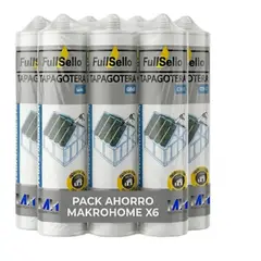 FULLSELLO - Pack 6 Sellador Tapagotera Profesional Pega Mojado Negro