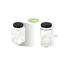 GENERICO - Botella Vidrio Tapa Negra 730ml Frasco Grande Multiusos 730ml