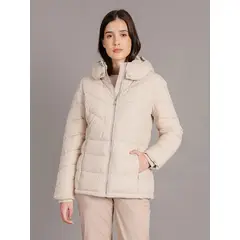 CALVIN KLEIN - Parka Puffer con Gorro Beige