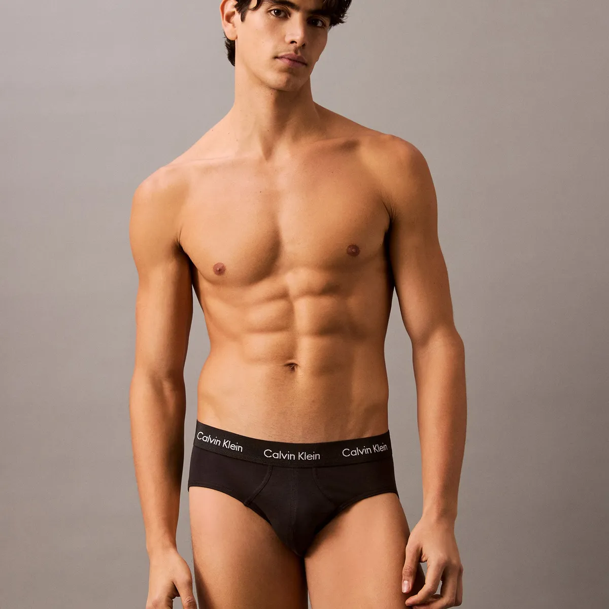 CALVIN KLEIN - Pack de 3 Slips Cotton Stretch Negro Calvin Klein