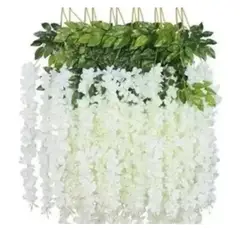GENERICO - Pack 12 Flores Colgantes Blancas