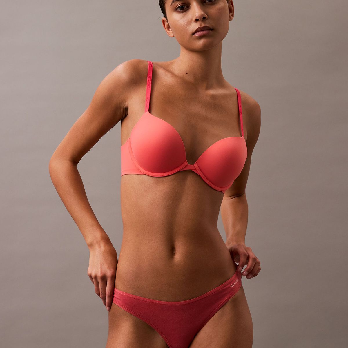 CALVIN KLEIN - Calzón Bikini Ideal Cotton Coral Calvin Klein