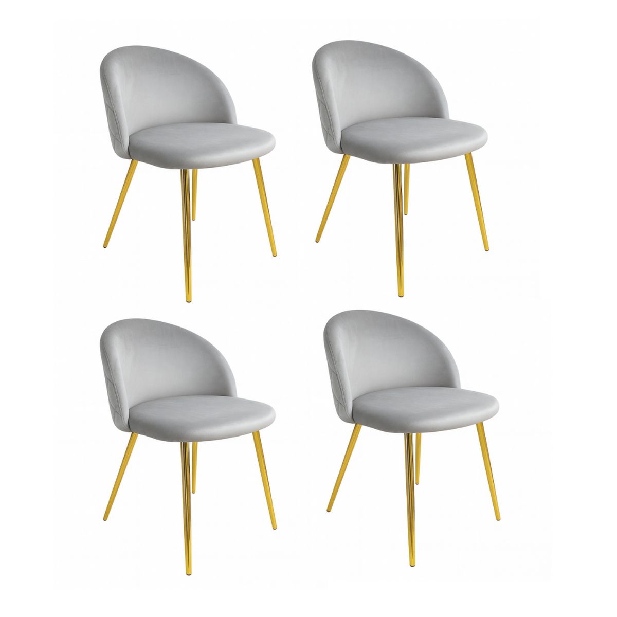 GENERICO - Pack 4 Sillas Tokio Felpa Gris