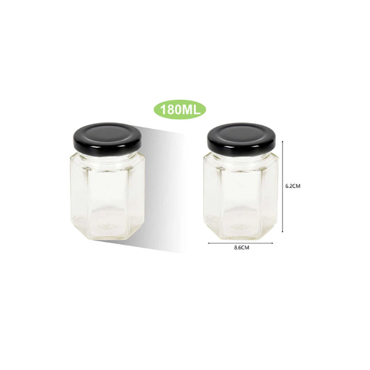 GENERICO - Botella Vidrio Tapa Negra 180ml Frasco Mediano Multiusos 180ml