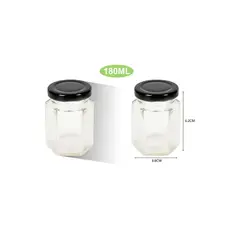 GENERICO - Botella Vidrio Tapa Negra 180ml Frasco Mediano Multiusos 180ml