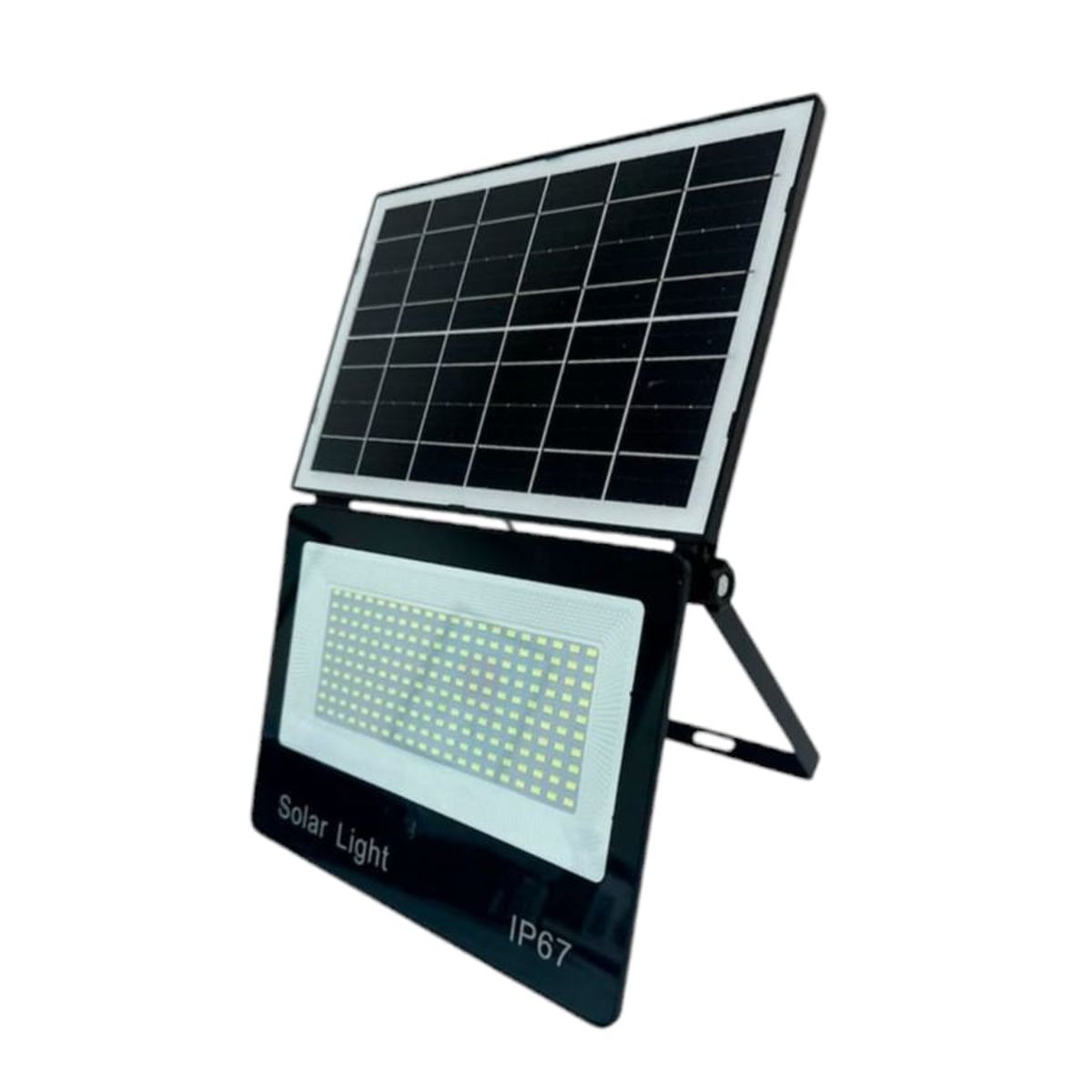 GENERICO - PROYECTOR SOLAR LED 400W PLEGABLE 200 LED PVC LUZ BLANCA CON SENSOR Y CONTROL REMOTO 26X19CM